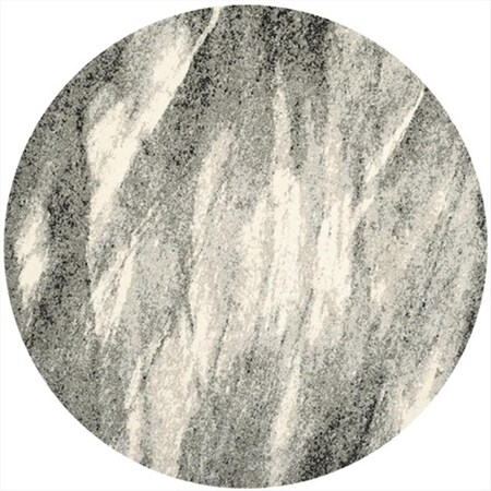 Safavieh 8 x 8 ft. Round Contemporary Retro Grey and Ivory Shag Rug RET2891-8012-8R
